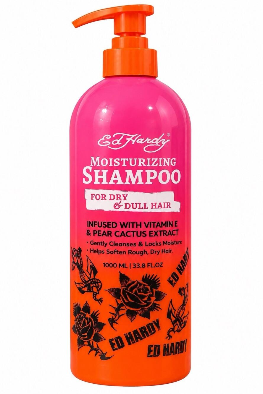 Ed Hardy ~ Moisturizing Shampoo for Dry & Dull Hair with Vitamin E 33.8 Fl Oz